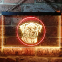 ADVPRO Rottweiler Dog Bedroom Dual Color LED Neon Sign st6-i0684 - Red & Yellow