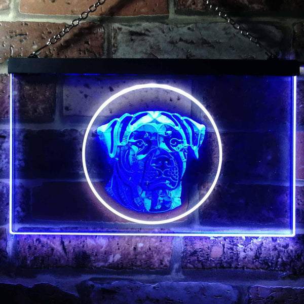 ADVPRO Rottweiler Dog Bedroom Dual Color LED Neon Sign st6-i0684 - White & Blue