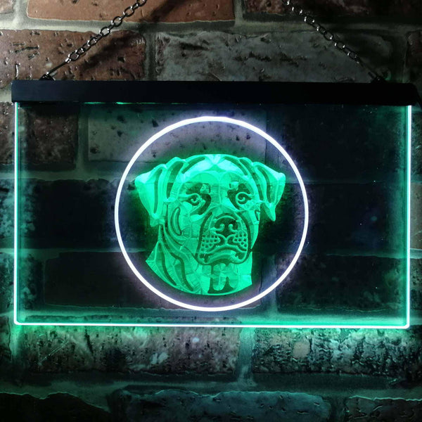 ADVPRO Rottweiler Dog Bedroom Dual Color LED Neon Sign st6-i0684 - White & Green