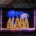 ADVPRO Aloha Palm Tree Bedroom Dual Color LED Neon Sign st6-i0699 - Blue & Yellow