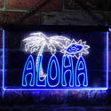 ADVPRO Aloha Palm Tree Bedroom Dual Color LED Neon Sign st6-i0699 - White & Blue