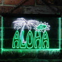 ADVPRO Aloha Palm Tree Bedroom Dual Color LED Neon Sign st6-i0699 - White & Green