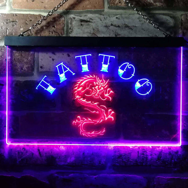 ADVPRO Tattoo Dragon Illuminated Dual Color LED Neon Sign st6-i0700 - Blue & Red