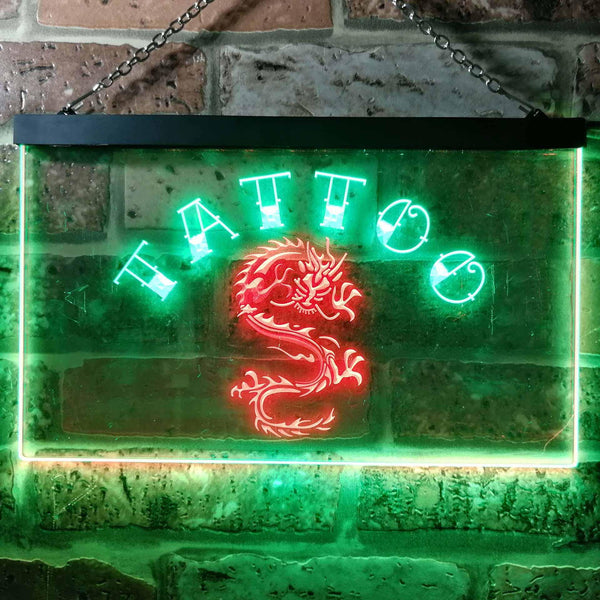 ADVPRO Tattoo Dragon Illuminated Dual Color LED Neon Sign st6-i0700 - Green & Red