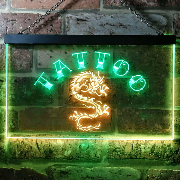 ADVPRO Tattoo Dragon Illuminated Dual Color LED Neon Sign st6-i0700 - Green & Yellow
