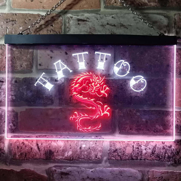 ADVPRO Tattoo Dragon Illuminated Dual Color LED Neon Sign st6-i0700 - White & Red