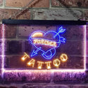 ADVPRO Tattoo Forever Heart Love Illuminated Dual Color LED Neon Sign st6-i0702 - Blue & Yellow