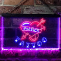 ADVPRO Tattoo Forever Heart Love Illuminated Dual Color LED Neon Sign st6-i0702 - Red & Blue