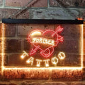 ADVPRO Tattoo Forever Heart Love Illuminated Dual Color LED Neon Sign st6-i0702 - Red & Yellow