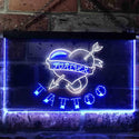 ADVPRO Tattoo Forever Heart Love Illuminated Dual Color LED Neon Sign st6-i0702 - White & Blue