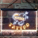 ADVPRO Tattoo Forever Heart Love Illuminated Dual Color LED Neon Sign st6-i0702 - White & Yellow