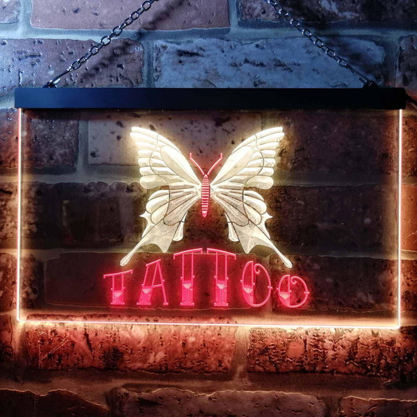 ADVPRO Tattoo Butterfly Art Illuminated Dual Color LED Neon Sign st6-i0704 - Red & Yellow