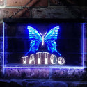 ADVPRO Tattoo Butterfly Art Illuminated Dual Color LED Neon Sign st6-i0704 - White & Blue
