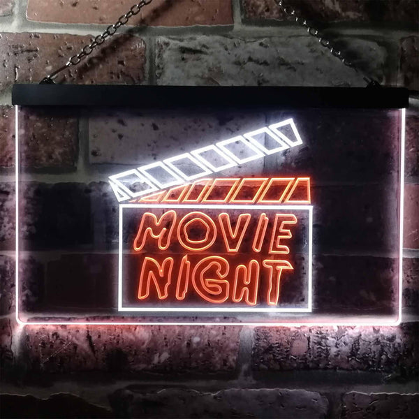 ADVPRO Movie Night Film Cinema Illuminated Dual Color LED Neon Sign st6-i0707 - White & Orange