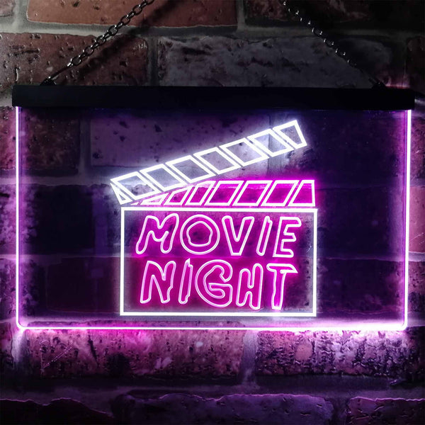 ADVPRO Movie Night Film Cinema Illuminated Dual Color LED Neon Sign st6-i0707 - White & Purple