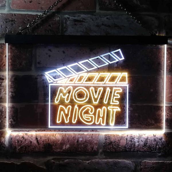 ADVPRO Movie Night Film Cinema Illuminated Dual Color LED Neon Sign st6-i0707 - White & Yellow