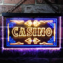 ADVPRO Casino Beer Pub Games Poker Bar Illuminated Dual Color LED Neon Sign st6-i0708 - Blue & Yellow