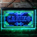 ADVPRO Casino Beer Pub Games Poker Bar Illuminated Dual Color LED Neon Sign st6-i0708 - Green & Blue