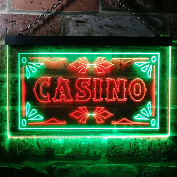 ADVPRO Casino Beer Pub Games Poker Bar Illuminated Dual Color LED Neon Sign st6-i0708 - Green & Red