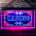 ADVPRO Casino Beer Pub Games Poker Bar Illuminated Dual Color LED Neon Sign st6-i0708 - Red & Blue