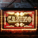 ADVPRO Casino Beer Pub Games Poker Bar Illuminated Dual Color LED Neon Sign st6-i0708 - Red & Yellow