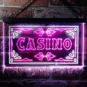 ADVPRO Casino Beer Pub Games Poker Bar Illuminated Dual Color LED Neon Sign st6-i0708 - White & Purple