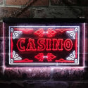 ADVPRO Casino Beer Pub Games Poker Bar Illuminated Dual Color LED Neon Sign st6-i0708 - White & Red