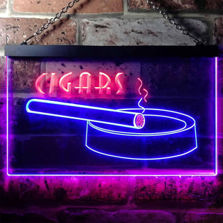 ADVPRO Cigars Holder VIP Room Lover Gifts Dual Color LED Neon Sign st6-i0715 - Red & Blue