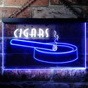 ADVPRO Cigars Holder VIP Room Lover Gifts Dual Color LED Neon Sign st6-i0715 - White & Blue