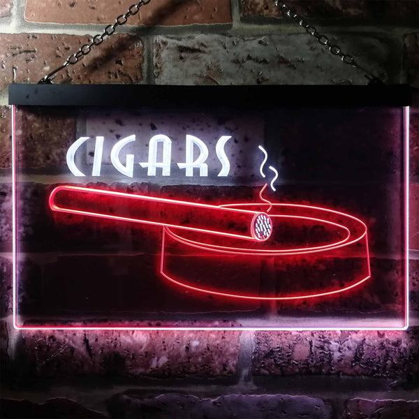 ADVPRO Cigars Holder VIP Room Lover Gifts Dual Color LED Neon Sign st6-i0715 - White & Red