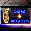 ADVPRO Bicycle Sales Services Display Shop Dual Color LED Neon Sign st6-i0727 - Blue & Yellow