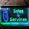 ADVPRO Bicycle Sales Services Display Shop Dual Color LED Neon Sign st6-i0727 - Green & Blue