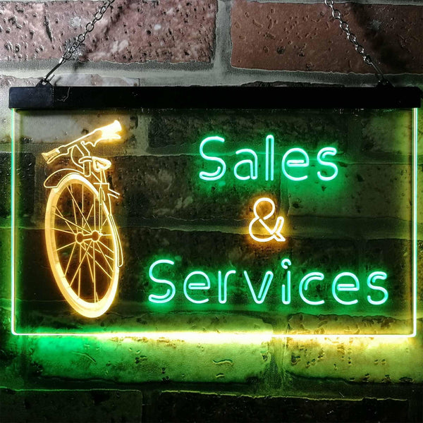 ADVPRO Bicycle Sales Services Display Shop Dual Color LED Neon Sign st6-i0727 - Green & Yellow