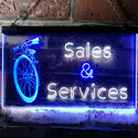 ADVPRO Bicycle Sales Services Display Shop Dual Color LED Neon Sign st6-i0727 - White & Blue