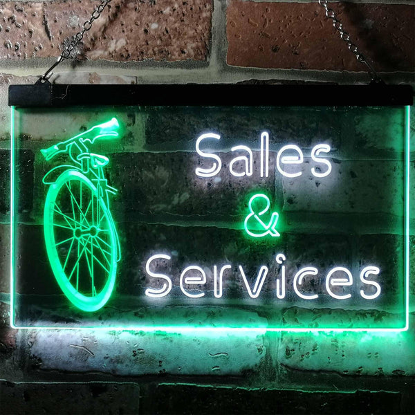 ADVPRO Bicycle Sales Services Display Shop Dual Color LED Neon Sign st6-i0727 - White & Green