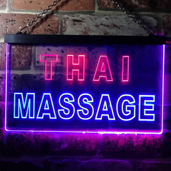 ADVPRO Thai Massage Illuminated Dual Color LED Neon Sign st6-i0731 - Red & Blue