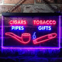 ADVPRO Cigar Pipes Tobacco Gifts Shop Dual Color LED Neon Sign st6-i0732 - Blue & Red