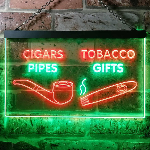 ADVPRO Cigar Pipes Tobacco Gifts Shop Dual Color LED Neon Sign st6-i0732 - Green & Red