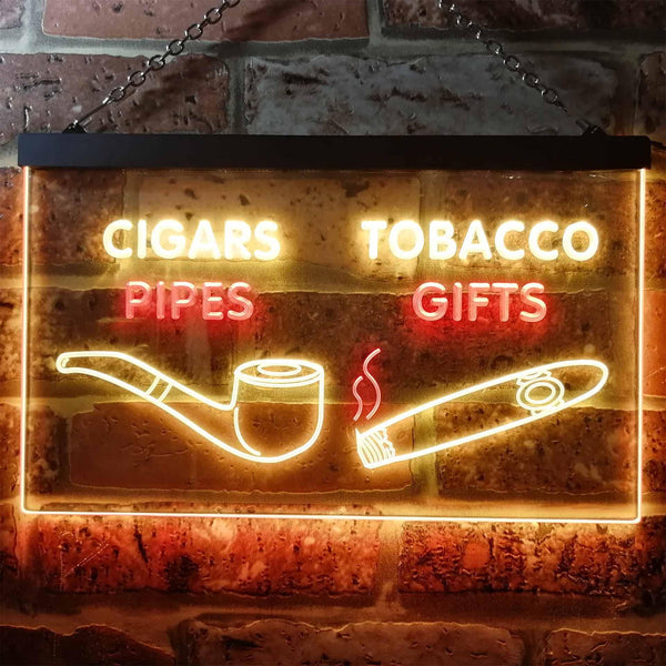 ADVPRO Cigar Pipes Tobacco Gifts Shop Dual Color LED Neon Sign st6-i0732 - Red & Yellow