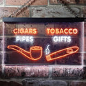 ADVPRO Cigar Pipes Tobacco Gifts Shop Dual Color LED Neon Sign st6-i0732 - White & Orange