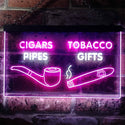 ADVPRO Cigar Pipes Tobacco Gifts Shop Dual Color LED Neon Sign st6-i0732 - White & Purple