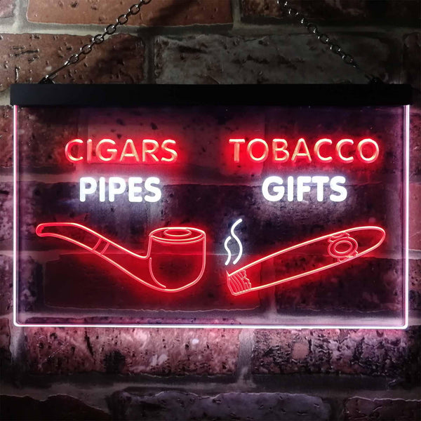 ADVPRO Cigar Pipes Tobacco Gifts Shop Dual Color LED Neon Sign st6-i0732 - White & Red