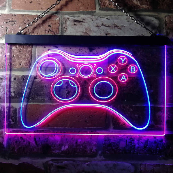 ADVPRO Game Controller Console Bar Room Illuminated Dual Color LED Neon Sign st6-i0733 - Blue & Red