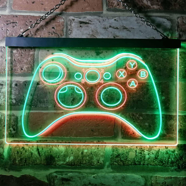 ADVPRO Game Controller Console Bar Room Illuminated Dual Color LED Neon Sign st6-i0733 - Green & Red