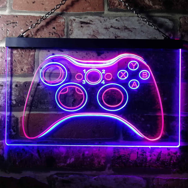 ADVPRO Game Controller Console Bar Room Illuminated Dual Color LED Neon Sign st6-i0733 - Red & Blue