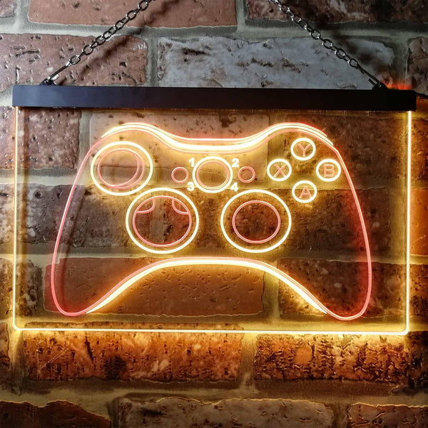 ADVPRO Game Controller Console Bar Room Illuminated Dual Color LED Neon Sign st6-i0733 - Red & Yellow
