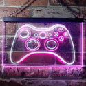 ADVPRO Game Controller Console Bar Room Illuminated Dual Color LED Neon Sign st6-i0733 - White & Purple
