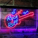 ADVPRO Guitar Rock & Roll Music Band Room Note Dual Color LED Neon Sign st6-i0763 - Blue & Red