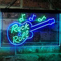 ADVPRO Guitar Rock & Roll Music Band Room Note Dual Color LED Neon Sign st6-i0763 - Green & Blue