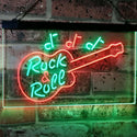 ADVPRO Guitar Rock & Roll Music Band Room Note Dual Color LED Neon Sign st6-i0763 - Green & Red